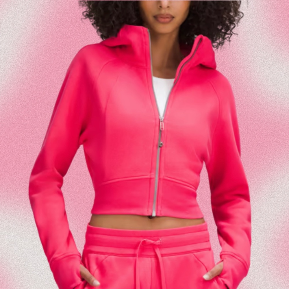 Lululemon Scuba Full-Zip Cropped Hoodie - Size 4 (Lip Gloss Pink) - SOLD OUT